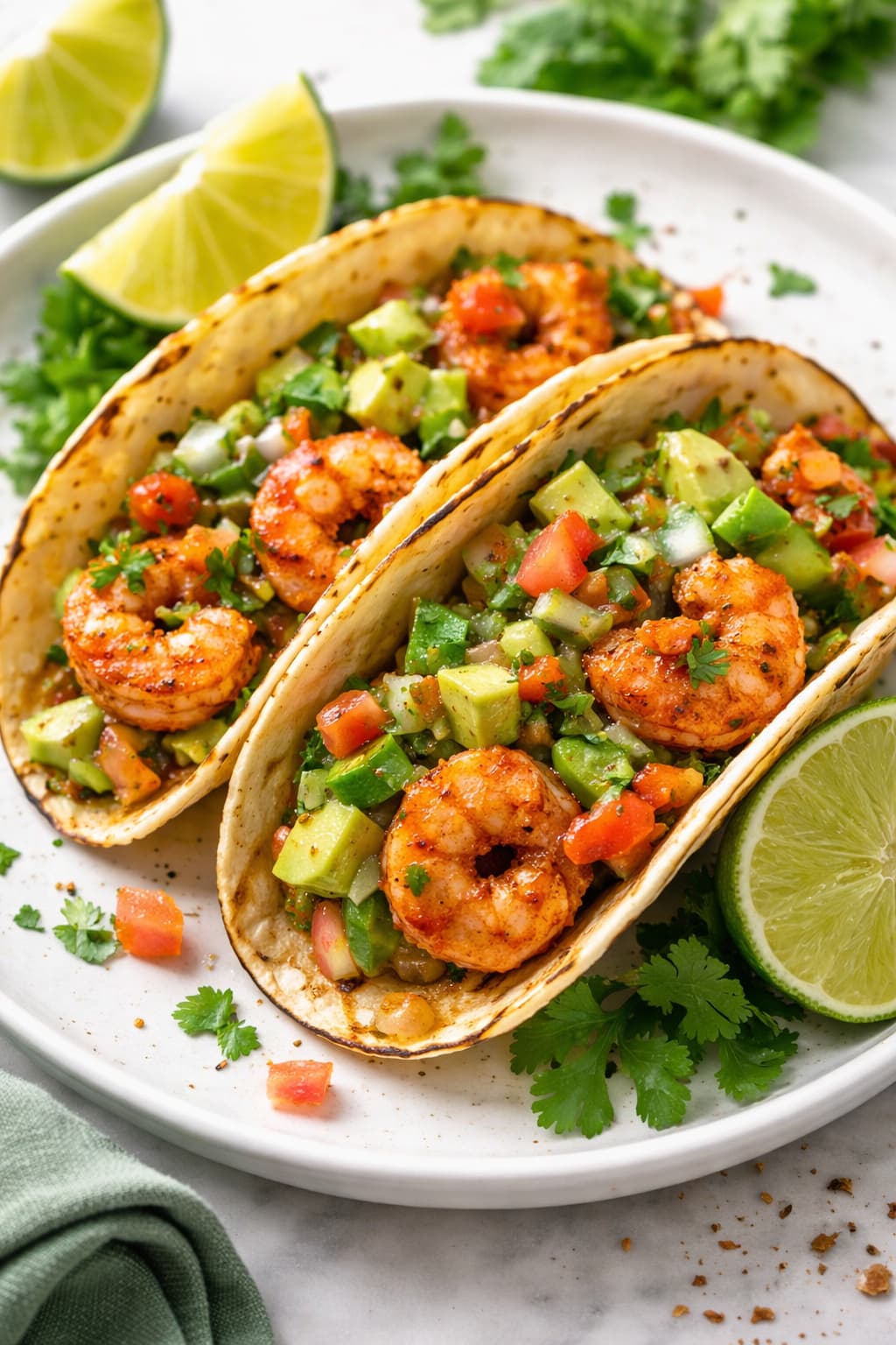 마늘 새우 타코와 아보카도 살사